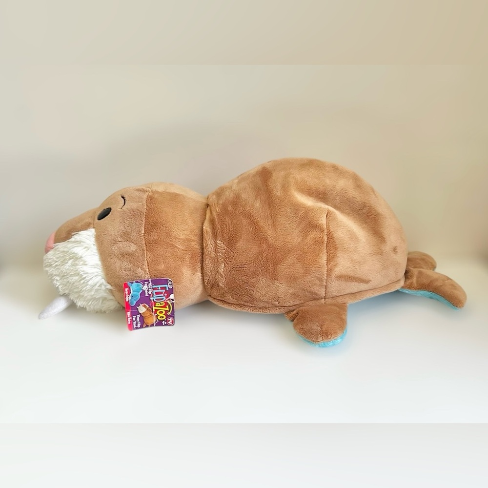 Flip A Zoo  Harper Dolphin Willow Walrus 21” Sea Animal Reversible Stuffed Toy - Picture 2 of 11